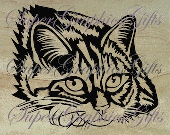 Cat svg Kitten svg Cat silhouette Cat clipart Cute cat svg Cat face svg SVG files for cricut Laser Engraving Iron on transfer
