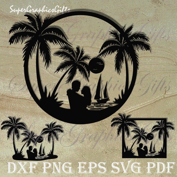 Ocean svg Strand svg Palmen svg Paar svg Boot svg Dateien | Etsy