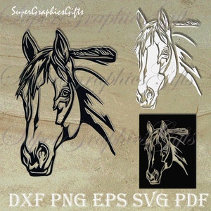 Pferdekopf Svg,Pferd Svg,Pferd Clipart,Pferd Silhouette,Pferd Plotterdatei,Laser cut files DXF CNC Datei,Laser cut files DXF,Iron on transfer DXF Dateien for plasma