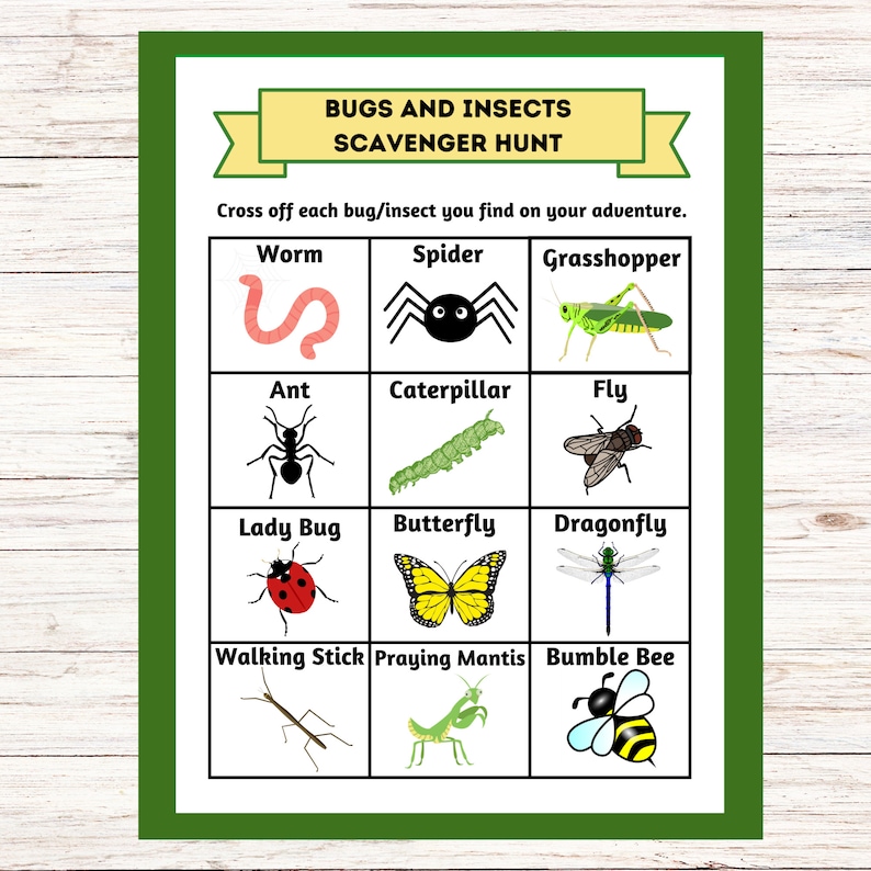 Kids Scavenger Hunt Printable Bundle Hiking Nature Trail Activity for Children Digital Download ...