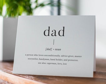 Dad Definition | Fathers Day Card Printable | Birthday Card For Dad