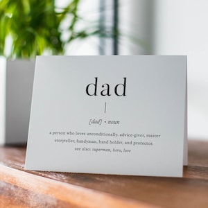 Dad Definition | Vatertagskarte zum Ausdrucken | Geburtstagskarte für Papa