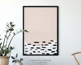 Blush and Black Abstract Art | Printable Wall Art