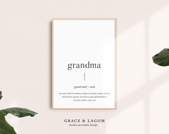 Grandma Definition Print | Printable Wall Art