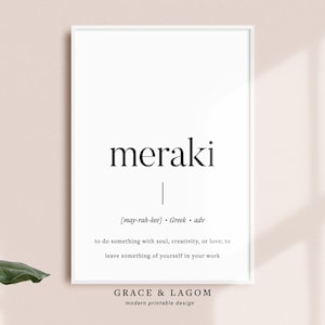 Meraki Definition Print | Printable Wall Art