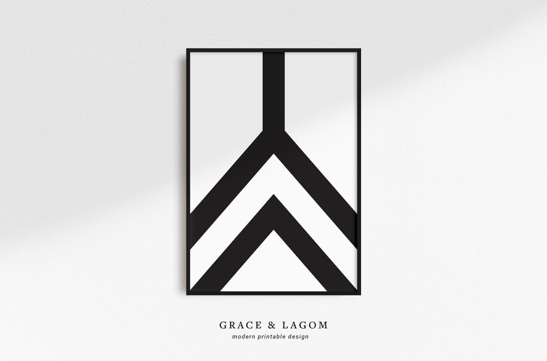 Black and White Geometric | Minimalist Art | Abstract Art | Printable ...