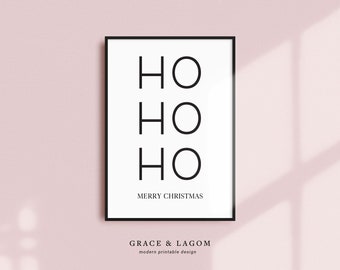 HoHoHo Merry Christmas | Printable Wall Art Christmas Decor