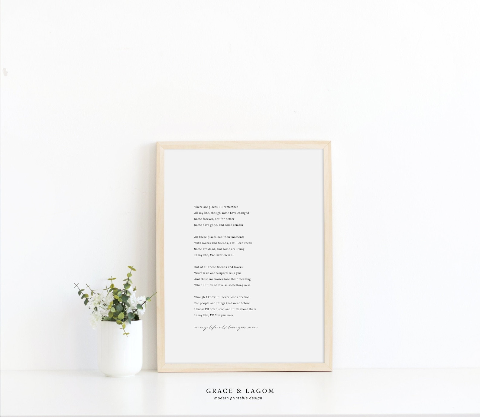 Beatles Lyrics Wall Art Song Lyrics Wall Art in My Life Etsy