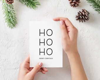 HoHoHo Merry Christmas | Printable Holiday Card | Printable Christmas Card