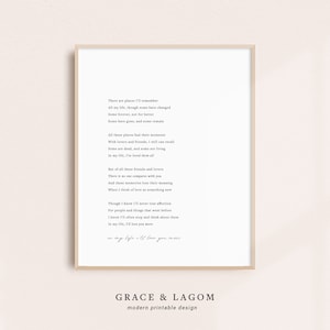 Beatles Lyrics Wall Art | Song Lyrics Wall Art | In My Life | Printable Wall Art image 3