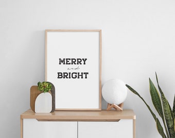 Merry and Bright | Printable Wall Art Christmas Decor