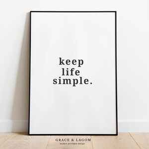 Keep Life Simple Printable Wall Art - Etsy