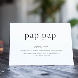 Pap Pap Definition | Vatertag Druckbare Karte | Druckbare Geburtstagskarte