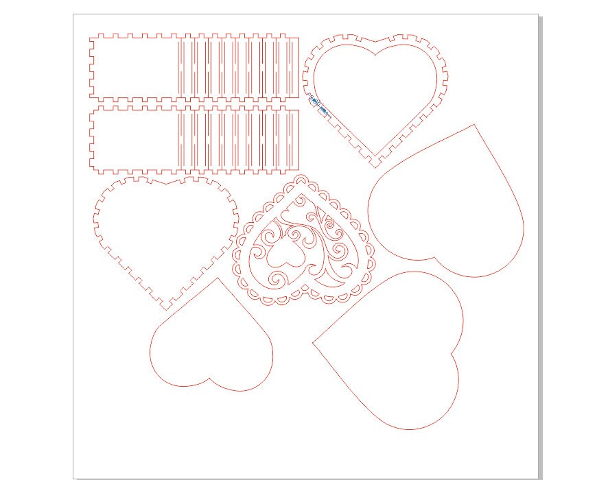 Heart box 3mm Laser Cut Files SVG DXF CDR Files Etsy