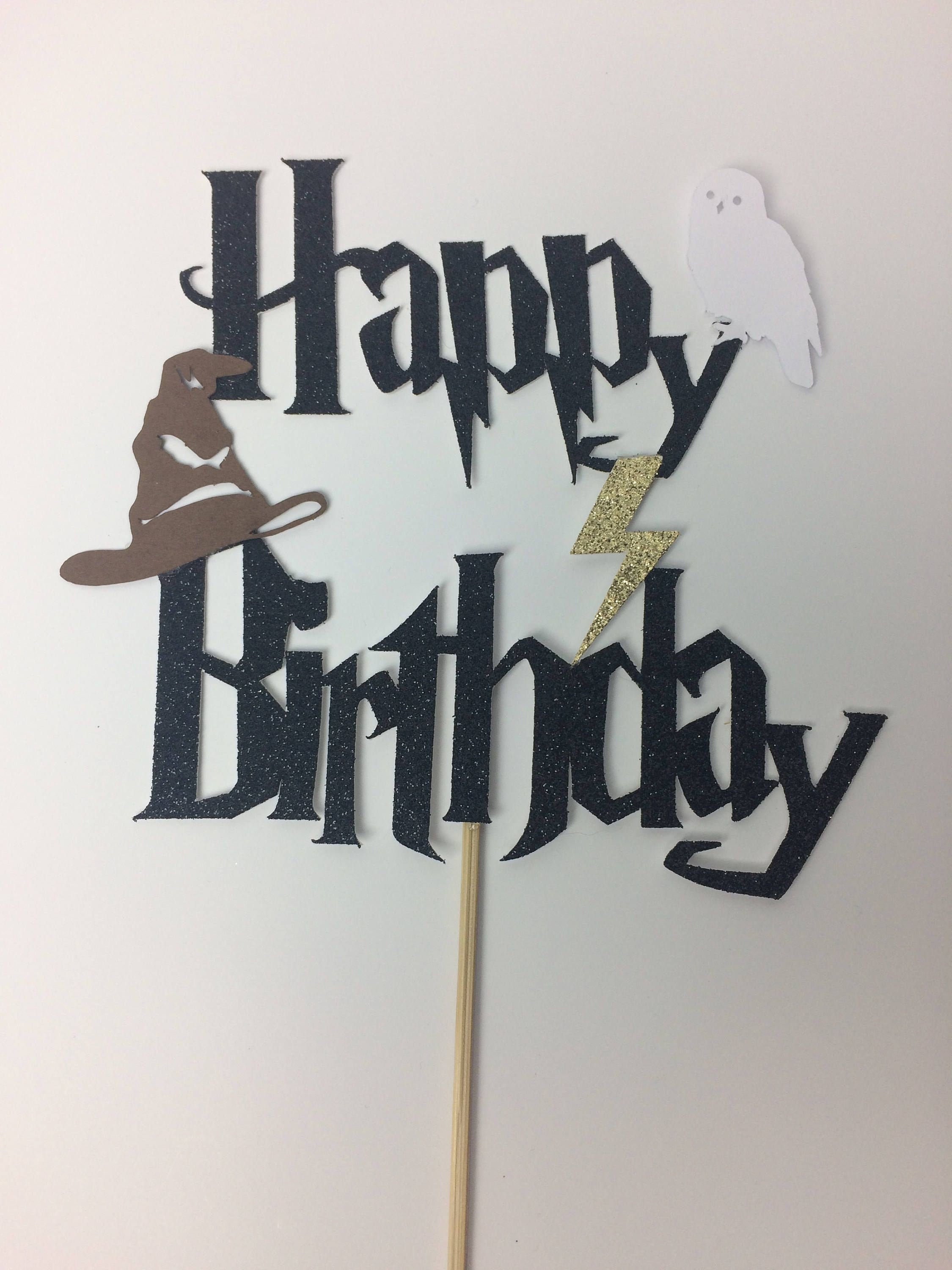 Harry Potter Cake Topper SVG Birthday SVG Laser Cut Files SVG Etsy
