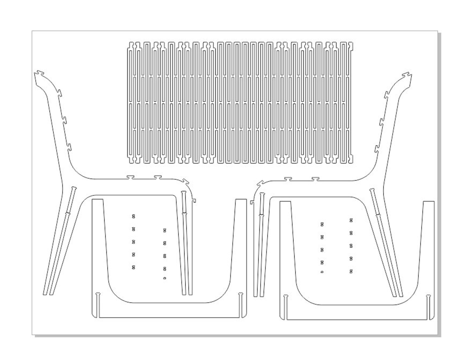 Folding Chair for 12 Mm Wood Laser Cut Files SVG DXF CDR Etsy