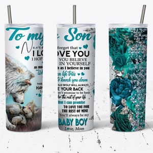 To My Son From Mom 20oz Skinny Tumbler Sublimation Designs for Straight/Tapered Tumbler Design PNG, Tumbler Wrap, Gifts for Son