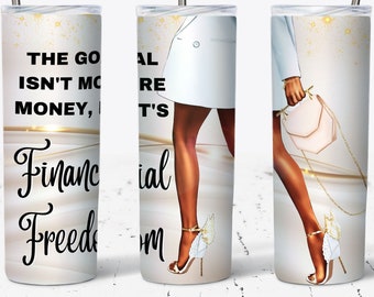 20oz Tumbler Luxury PNG Wrap| High Heels Tumbler Designer Bag| Black Girl Woman| Motivational Quote Gift for Her| Fashion Beauty Design