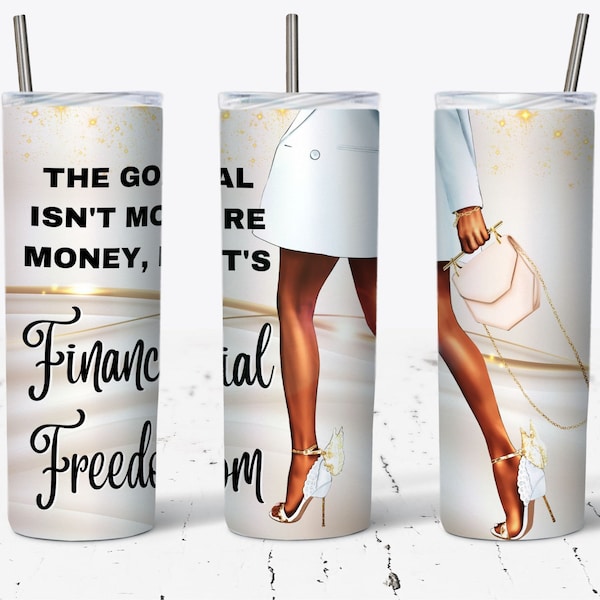 20oz Tumbler Luxury PNG Wrap| High Heels Tumbler Designer Bag| Black Girl Woman| Motivational Quote Gift for Her| Fashion Beauty Design