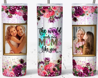 Tumbler moeder Moederdag Foto foto's sjabloon toevoegen, 20oz mager Tumbler Wrap, moeder foto Tumbler Wrap, PNG digitale download, moeder geschenken