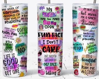 Sarcastic Tumbler Wrap, 20oz Skinny Tumbler Sublimation Designs Tumbler PNG File Digital Download, Sarcastic Quotes, Funny Tumbler Wrap
