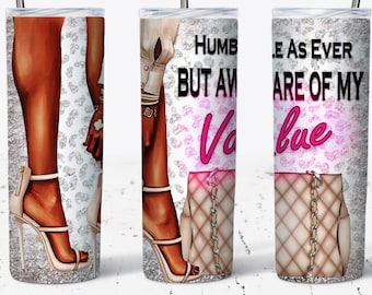 20oz Tumbler Luxury PNG Wrap| High Heels Tumbler Designer Bag| Black Girl Woman| Motivational Quote Gift for Her| Fashion Beauty Design