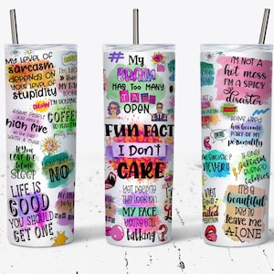 Sarcastic Tumbler Wrap, 20oz Skinny Tumbler Sublimation Designs Tumbler PNG File Digital Download, Sarcastic Quotes, Funny Tumbler Wrap