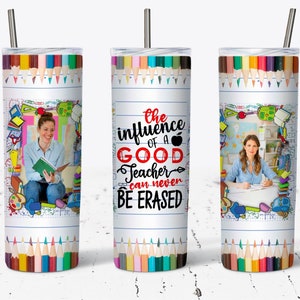 20oz Skinny Tumbler Teacher Appreciation, Add Your Own Photo  Sublimation Design Templates, Back To School PNG, Teacher Tumbler Wrap