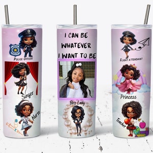 Little Black Girl Inspiration Add Your Photo Tumbler Wrap for 20 oz Skinny Tumbler, PNG Download DIGITAL ONLY, Black Girl Magic Tumbler Wrap