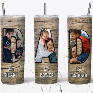 Father&#39;s Day Tumbler, Add Your Own Photos, Dad Photo Tumbler Tumbler Design Straight& Tapered Sublimation Wrap Design, Tumbler Wrap PNG