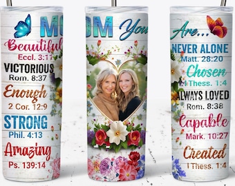 Tumbler Mom Moederdag Voeg uw foto toe, 20oz Skinny Tumbler Wrap, Mom Photo Tumbler Wrap, Moeder Jij bent het stuk, PNG Digitale Download