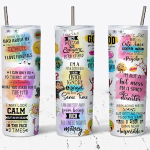 Sarcastic Tumbler Wrap, 20oz Skinny Tumbler Sublimation Designs Tumbler PNG File Digital Download, Sarcastic Quotes, Funny Tumbler Wrap