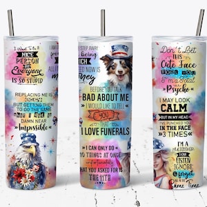 Funny American Tumbler Wrap, 20oz Skinny Tumbler Sublimation Designs Tumbler PNG File Digital Download, Sarcastic Quotes, Funny Tumbler Wrap