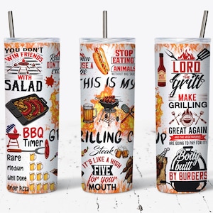 Funny Grilling Tumbler Wrap, 20oz Skinny Tumbler Sublimation Designs, BBQ Tumbler Wrap,  PNG File Digital Download, Funny BBQ Quote Png