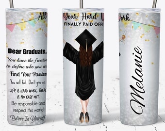 Graduation Tumbler Wrap, 20oz Skinny Tumbler, Add Your Own Text Graduation 2023 Sublimation Design Templates, Girl Graduation Gift
