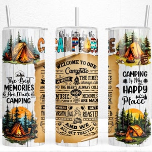 Life Is Better By The Campfire Tumbler Sublimation Design, 20oz Skinny Tumbler Sublimation, Camping Tumbler Wrap, PNG File Digital Download