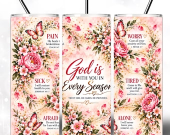 Christian Tumbler Wrap PNG, Bible Verse 20oz Skinny Tumbler, Faith Tumbler Design, Spiritual Tumbler PNG Digital Download