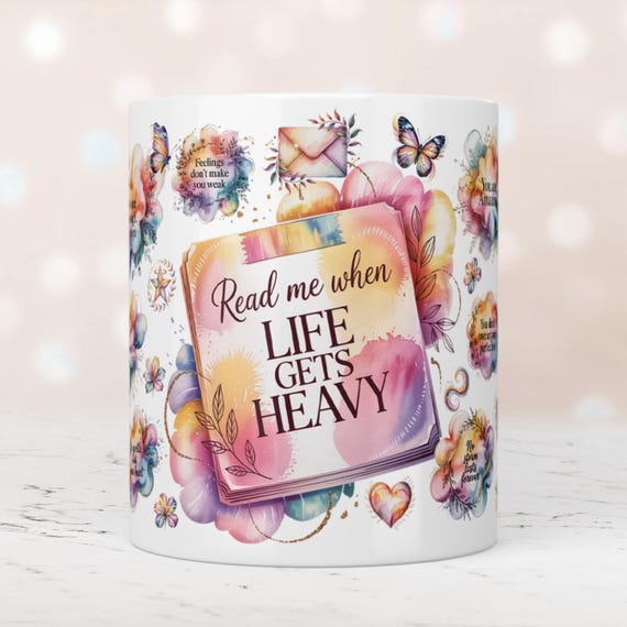 Positive Affirmations Mug Wrap, 11oz & 15oz Mug Template, Read Me When Mug Design, Pastel Motivational Mug Wrap PNG Files Digital Download