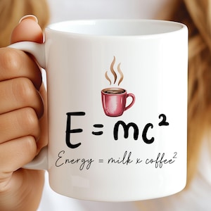 E=MC2 Funny Mug Wrap, 11oz & 15oz Coffee Mug Wrap Sublimation Design, Nerdy Coffee Lover Gift, Science Teacher Humor Mug PNG Digital Files