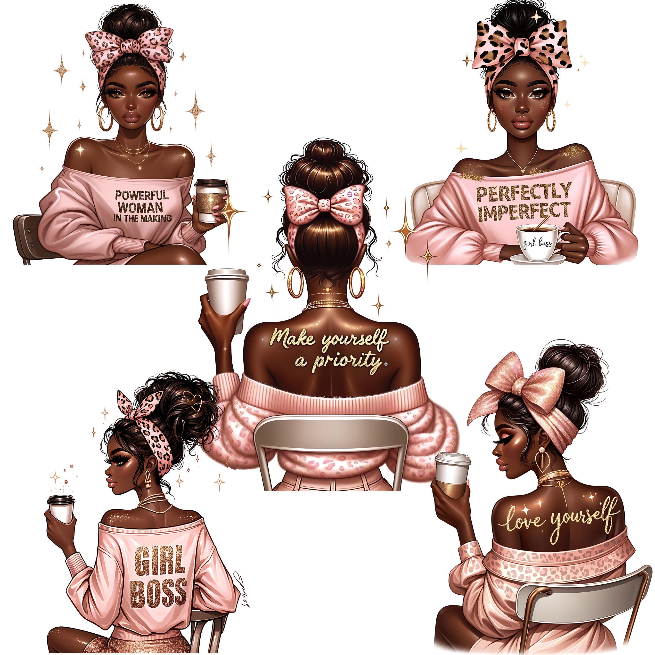 14 Black Boss Lady Bundle Png, Black Girl Boss Clipart, Black Woman ...