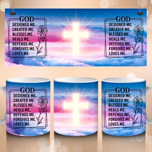 Christian Quoates Mug Wrap, 11oz & 15oz Mug Template, Religious Mug Wrap, Philippians 4:13, Bible Verse Mug PNG Digital Files Download