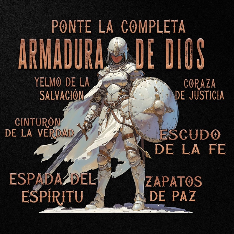 Armadura De Dios PNG Sublimation Design, Mujer De Dios Design, Bible Verse Ephesians, Woman Of God Png, Ephesians 6, Spanish Christian Shirt