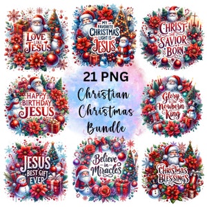 21 キリスト教クリスマス PNG バンドル、宗教シャツ PNG、宗教昇華ファイル、イエス シャツ PNG デザイン、クリスマス聖書の一節バンドル