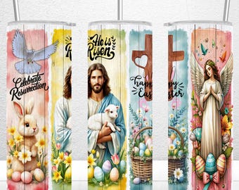 Easter Resurection He Is Risen Tumbler Wrap, 20oz Skinny Tumbler Design, Easter Tumbler Wrap, Christian Tumbler Wrap PNG Digital Files