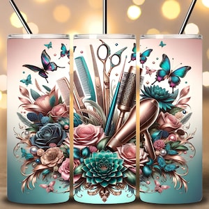 Hairdresser Seamless 20oz Tumbler Wrap Hairstylist Tumbler Wrap Sublimation, Hair Boss Tumbler Designs Hair Hustler Tumbler PNG