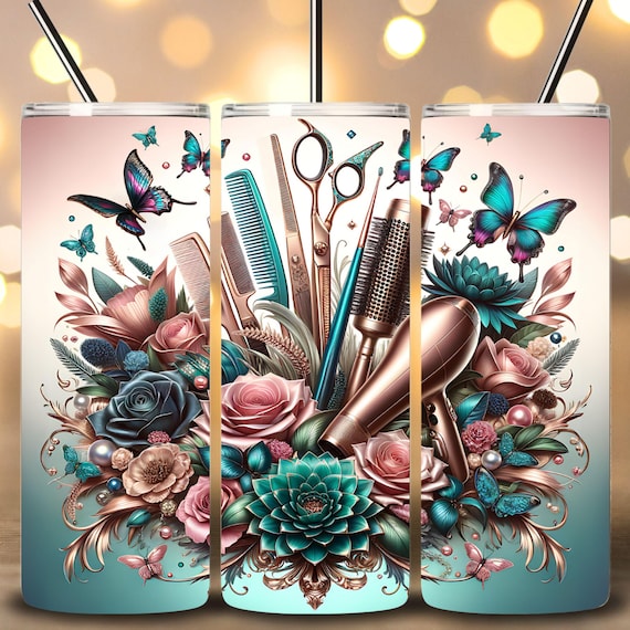 Hairdresser Seamless 20oz Tumbler Wrap Hairstylist Tumbler Wrap Sublimation, Hair Boss Tumbler Designs Hair Hustler Tumbler PNG Digital File