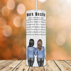 Work Bestie Definition Sublimation Design Wraps for 20 oz. Skinny Tumbler - PNG Download DIGITAL ONLY, Funny Coworker Gift, Best Work Friend image 3
