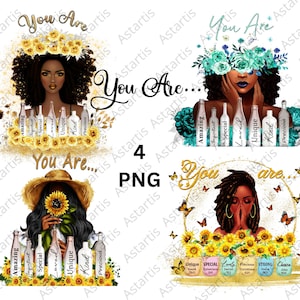 Schwarze Frau Bundle PNG, Sie sind Png, Afro Königin PNG, Melanin Mädchen, Schwarze Königin Png, PNG Sublimation, digitaler Download, Afro American Girl