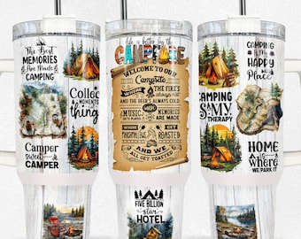 Life Is Better By The Campfire 40oz Tumbler  Design, Camping Tumbler Wrap, Camping Lovers Gift, Camping Rules PNG Files Digital Download