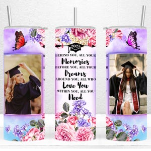 Photo Graduation 20oz Skinny Tumbler , Add Your Own Photo Graduation 2025, Graduation Tumbler Wrap, Class Of 2025, Senior 2025 Tumbler Wrap